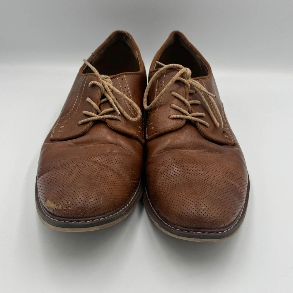 Madden Brown Perforated Toe Leather Oxford Dress Shoes Size 13 NO BOX